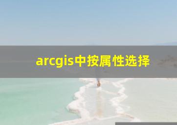 arcgis中按属性选择