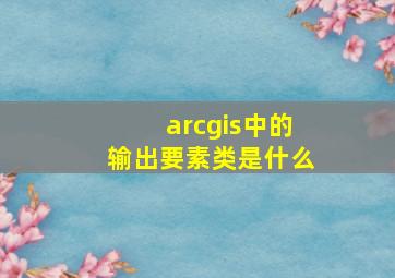 arcgis中的输出要素类是什么