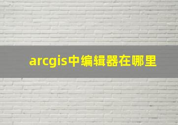 arcgis中编辑器在哪里