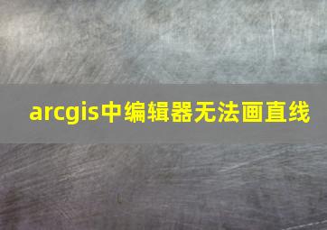 arcgis中编辑器无法画直线