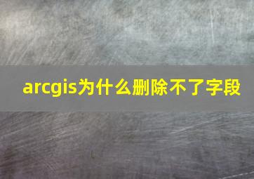 arcgis为什么删除不了字段