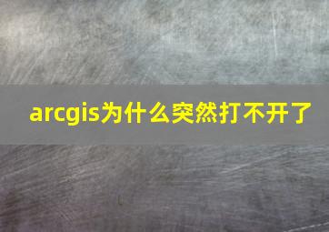 arcgis为什么突然打不开了