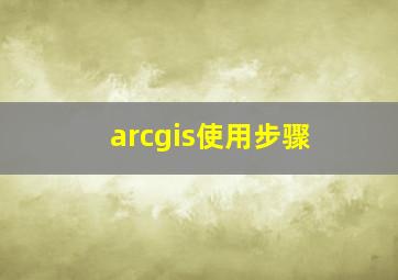 arcgis使用步骤