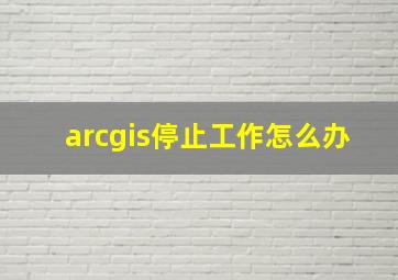 arcgis停止工作怎么办