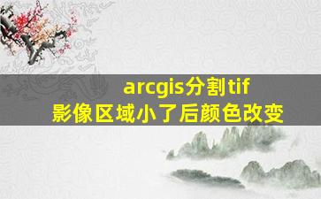 arcgis分割tif影像区域小了后颜色改变