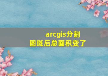 arcgis分割图斑后总面积变了