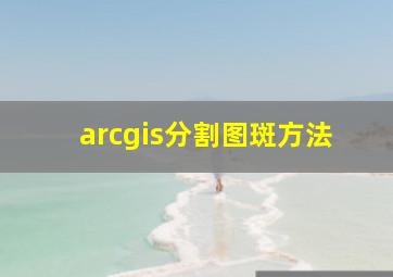 arcgis分割图斑方法