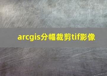 arcgis分幅裁剪tif影像