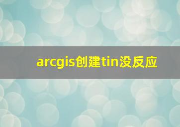 arcgis创建tin没反应