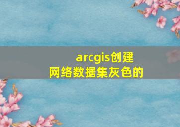 arcgis创建网络数据集灰色的