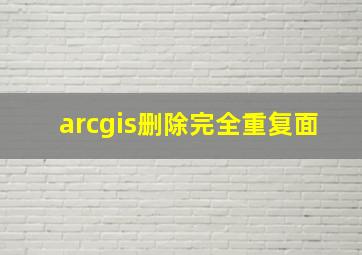 arcgis删除完全重复面