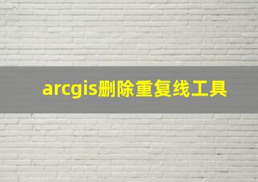 arcgis删除重复线工具