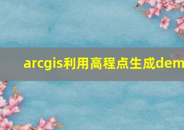 arcgis利用高程点生成dem