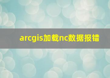 arcgis加载nc数据报错