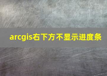 arcgis右下方不显示进度条