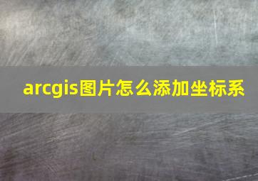 arcgis图片怎么添加坐标系