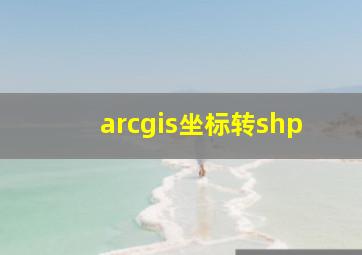 arcgis坐标转shp