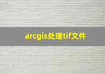 arcgis处理tif文件