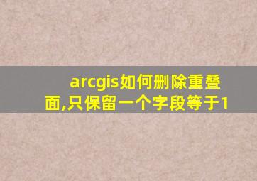 arcgis如何删除重叠面,只保留一个字段等于1