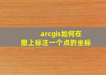 arcgis如何在图上标注一个点的坐标