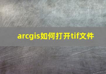 arcgis如何打开tif文件