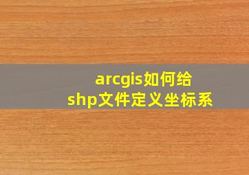 arcgis如何给shp文件定义坐标系