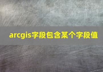 arcgis字段包含某个字段值