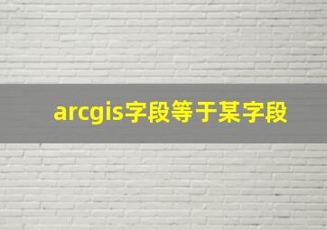 arcgis字段等于某字段