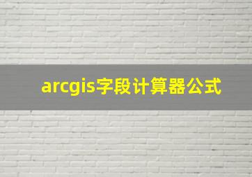 arcgis字段计算器公式