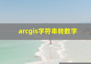 arcgis字符串转数字