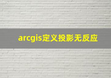 arcgis定义投影无反应