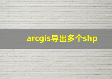 arcgis导出多个shp