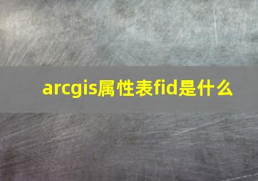 arcgis属性表fid是什么