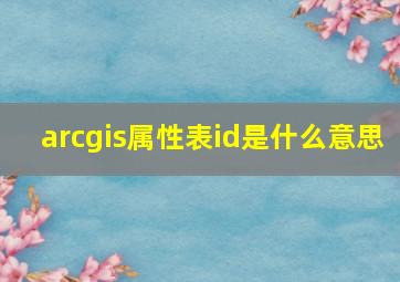 arcgis属性表id是什么意思