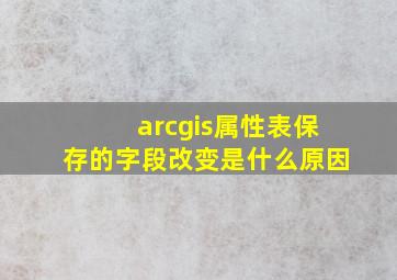 arcgis属性表保存的字段改变是什么原因