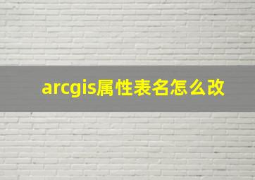 arcgis属性表名怎么改