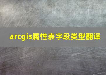 arcgis属性表字段类型翻译