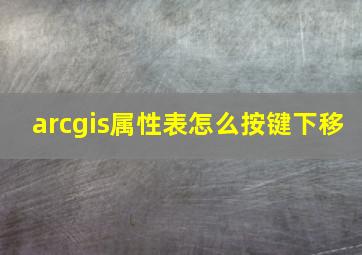 arcgis属性表怎么按键下移