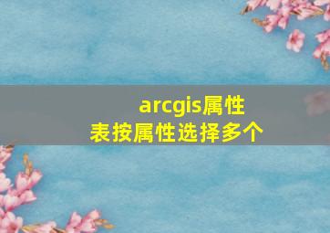 arcgis属性表按属性选择多个