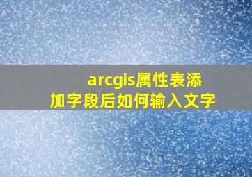 arcgis属性表添加字段后如何输入文字