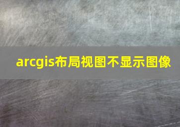 arcgis布局视图不显示图像