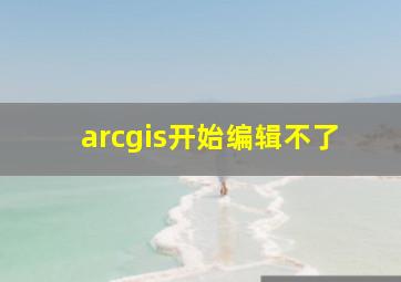 arcgis开始编辑不了