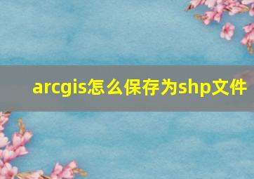 arcgis怎么保存为shp文件