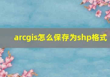 arcgis怎么保存为shp格式