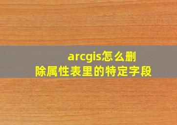 arcgis怎么删除属性表里的特定字段