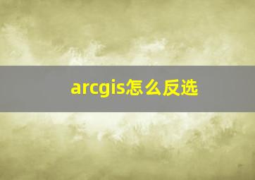 arcgis怎么反选