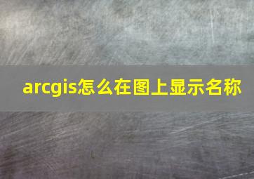 arcgis怎么在图上显示名称