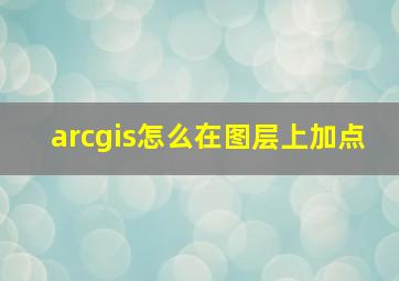 arcgis怎么在图层上加点