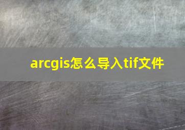 arcgis怎么导入tif文件