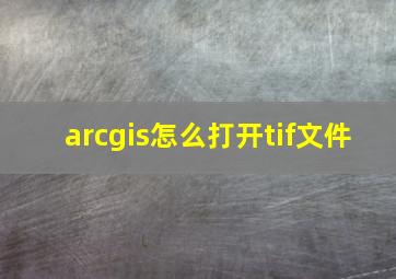 arcgis怎么打开tif文件